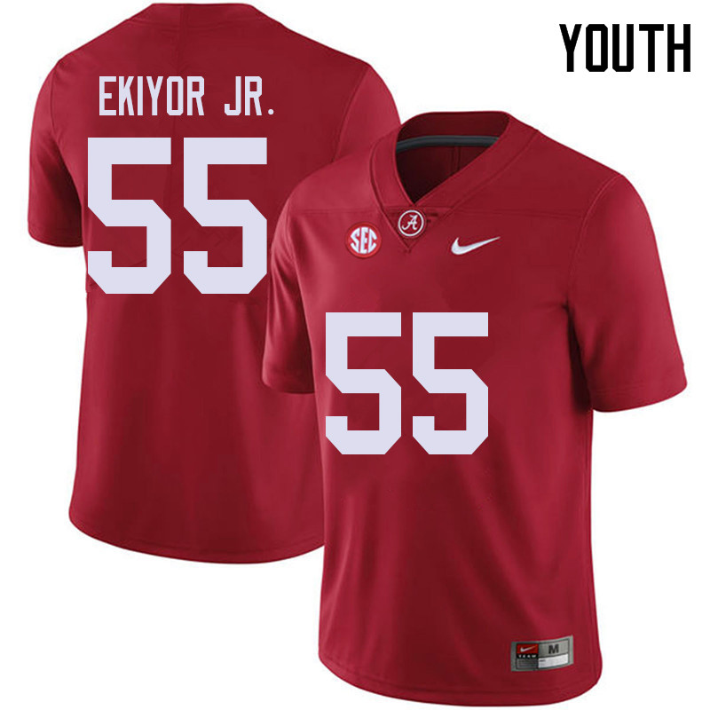 Youth #55 Emil Ekiyor Jr. Alabama Crimson Tide College Football Jerseys Sale-Red
